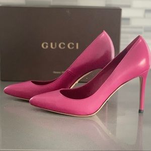 NEW Gucci Leather Stiletto Heel Pumps Size 7.5